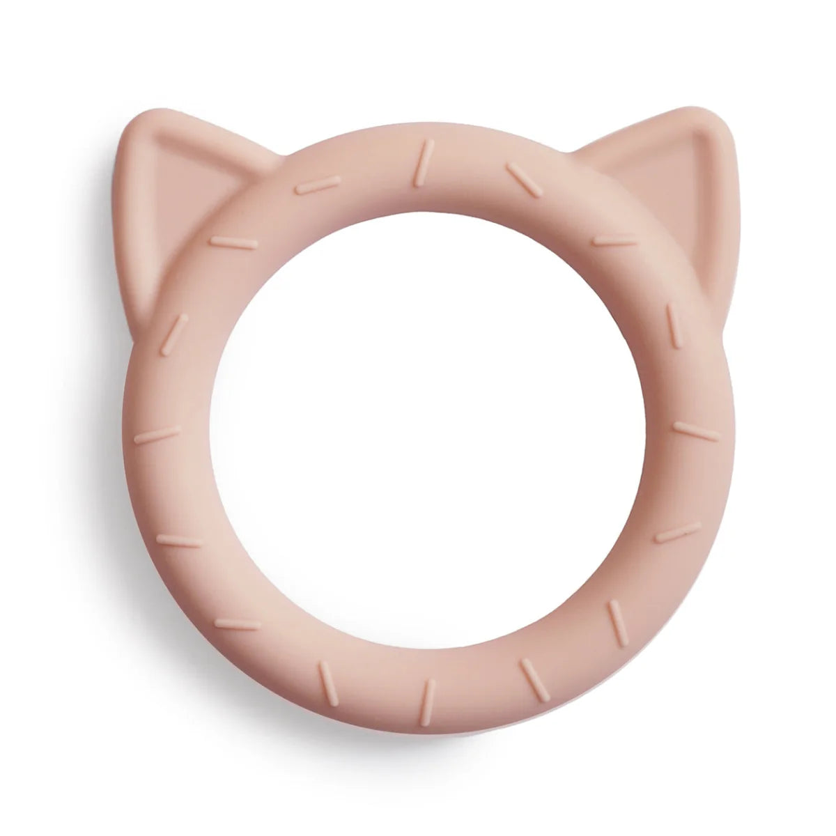 Mushie Beissring Katze in Pink aus Silikon