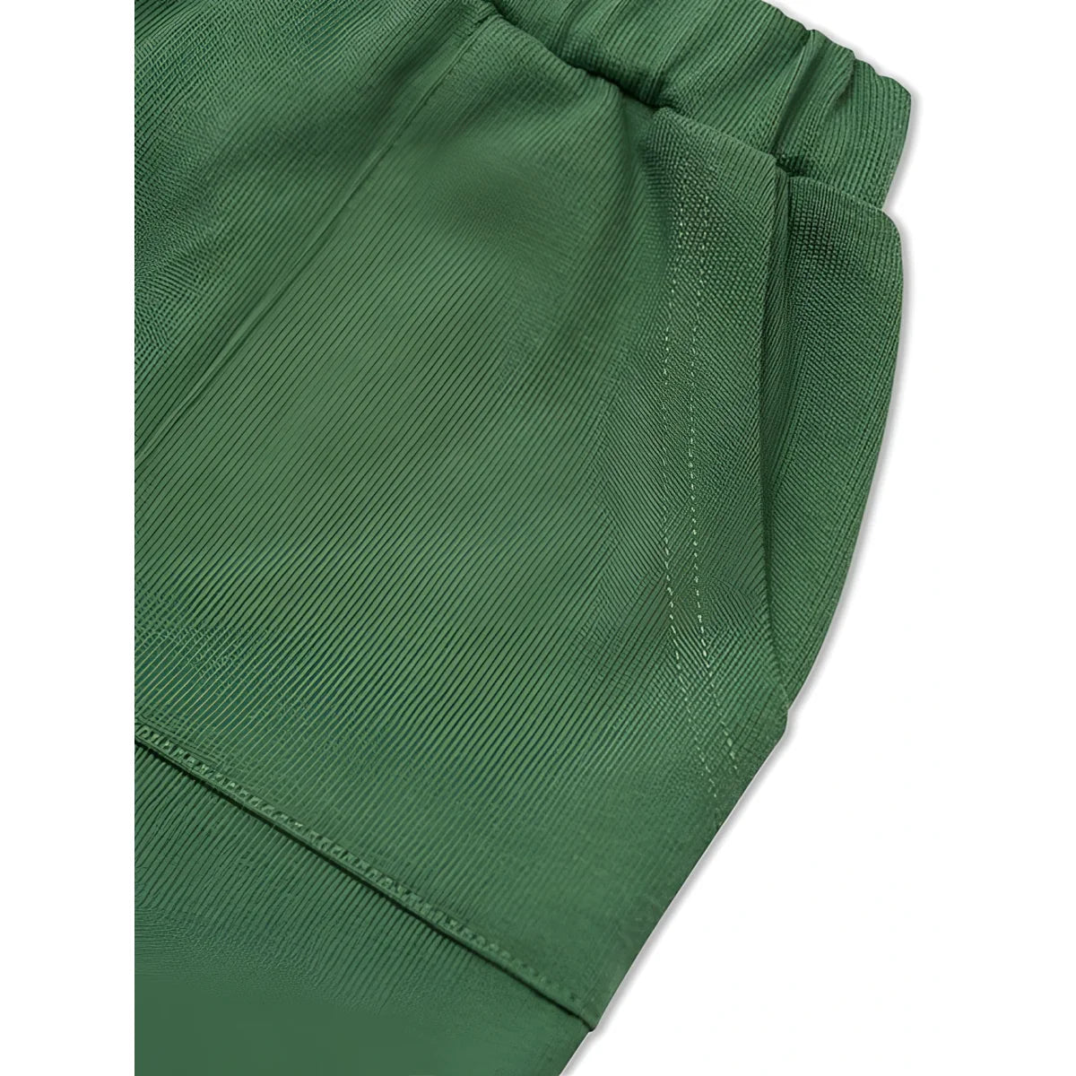 Grüne gerippte strickhosen mit kordelzugbund aus bermudas seagrass kollektion