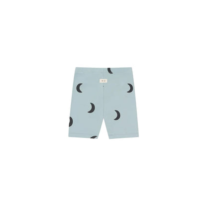 Hellblaue Kinder-Biker-Shorts River Midnight mit schwarzen Halbmonden