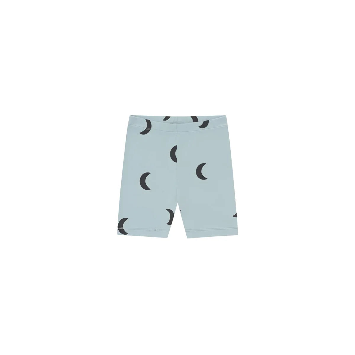 Hellblaue Kinder-Biker-Shorts River Midnight mit schwarzem Mondmuster