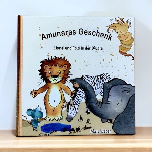 Kinderbuch mit Tierillustrationen im Produkt Amunaras Geschenk