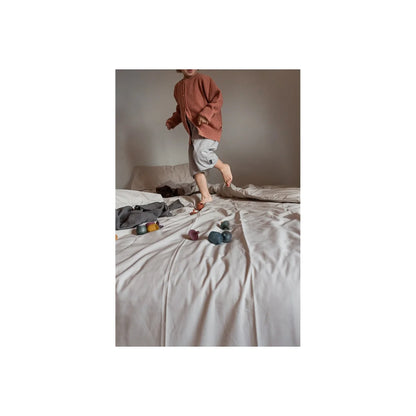Pfirsichfarbene oversized Sweatshirt mit Rippenbündchen aus weichem Baumwollstoff