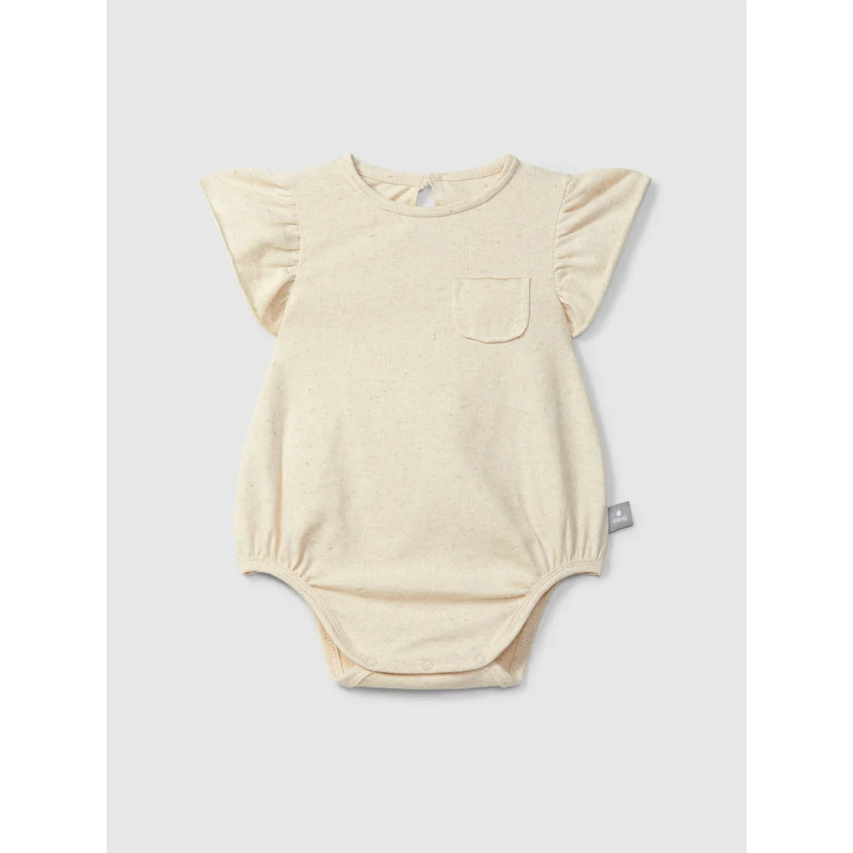 Creme Babybody mit Rüschenärmeln und floralem Print