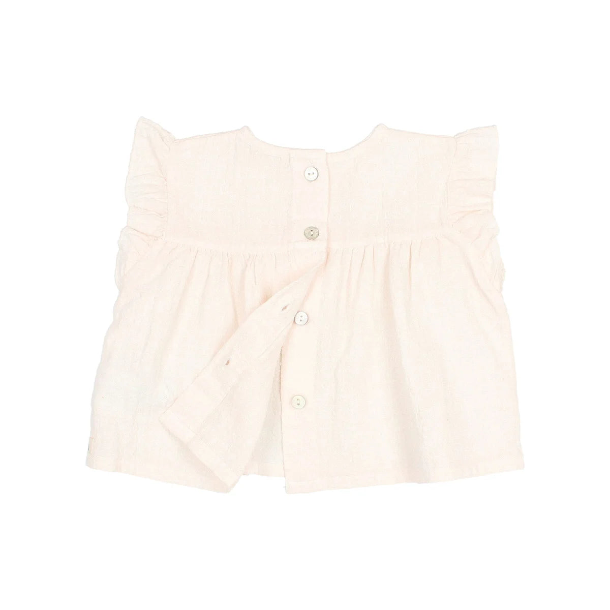 Weißes Baumwollknopfkostüm mit Falten im Boho Bluse|ivory oder rose Stil