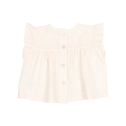 Weiße ärmellose Bluse mit Knöpfen und gerafftem Stoffdetail von Boho Bluse