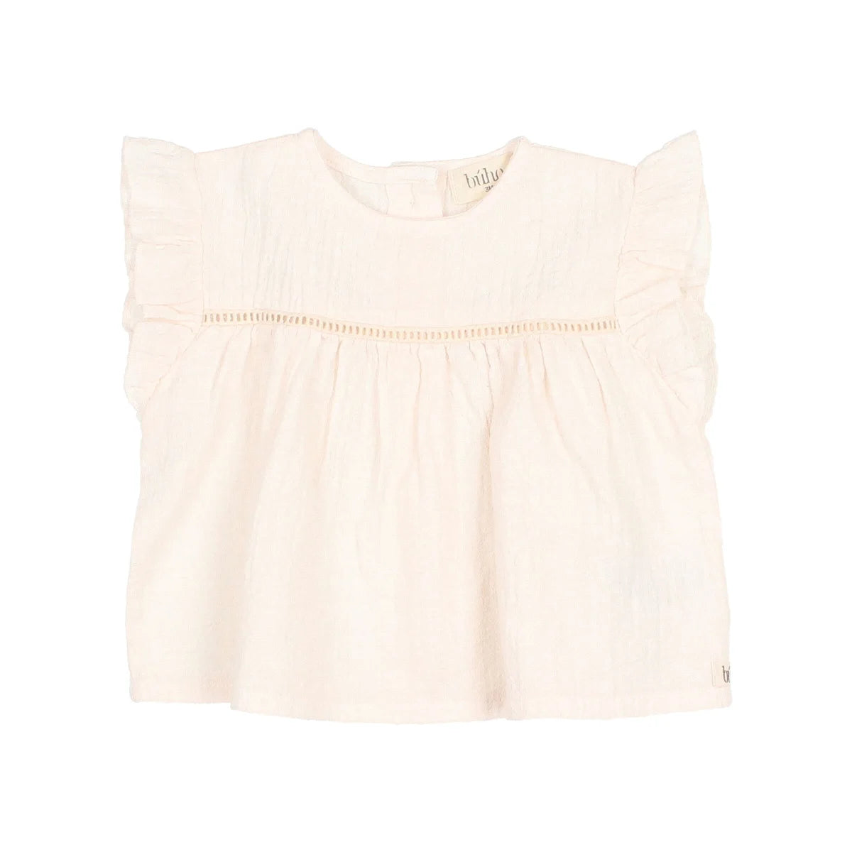 Cremefarbene ärmellose Bluse mit zarten Stickdetails auf der Brust im Boho-Stil