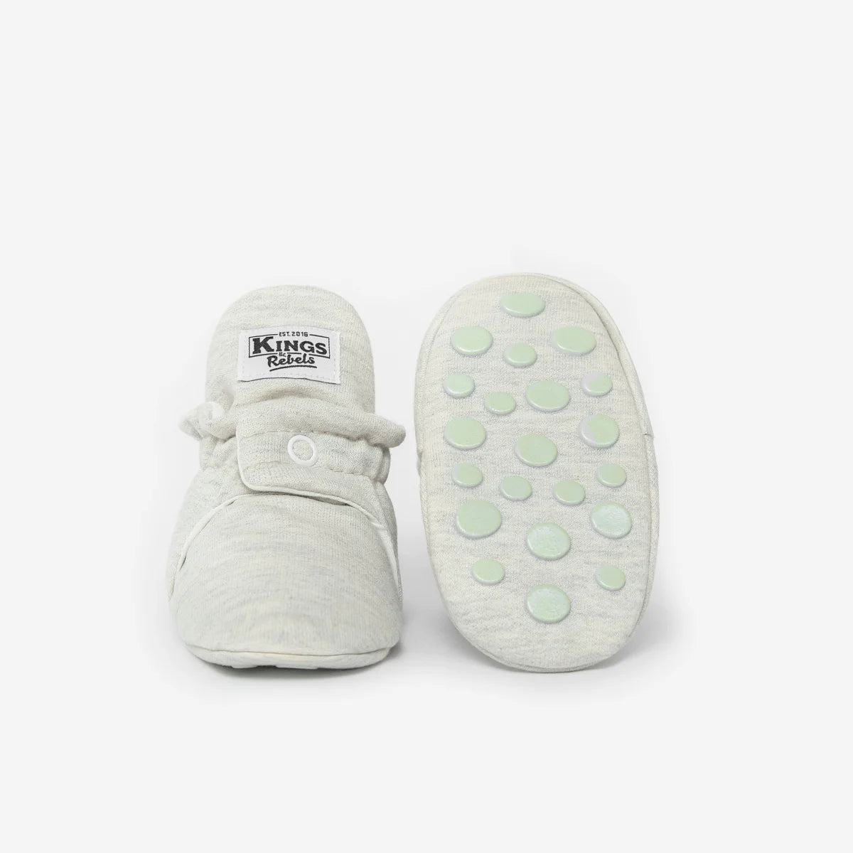Babybooties aus Baumwolle mit rutschfester Sohle in Hellgrau für 12 bis 24 Monate