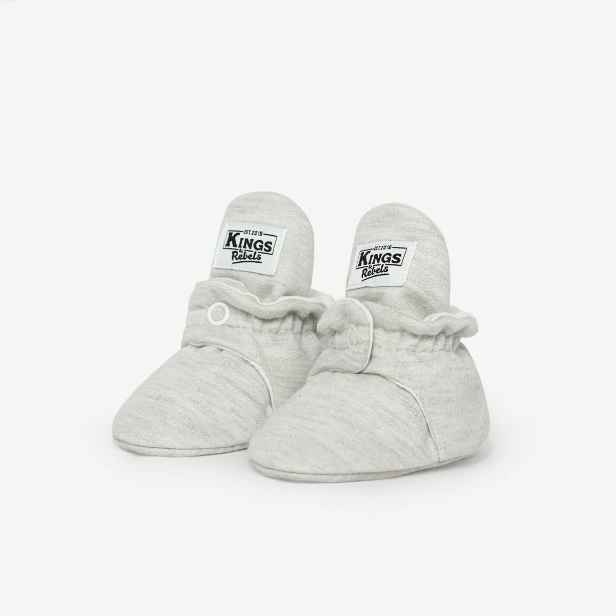 Graue Babybooties aus Baumwolle, geeignet für 0-12 Monate, in Hellgrau