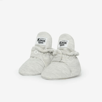 Graue Babybooties aus Baumwolle, geeignet für 0-12 Monate, in Hellgrau