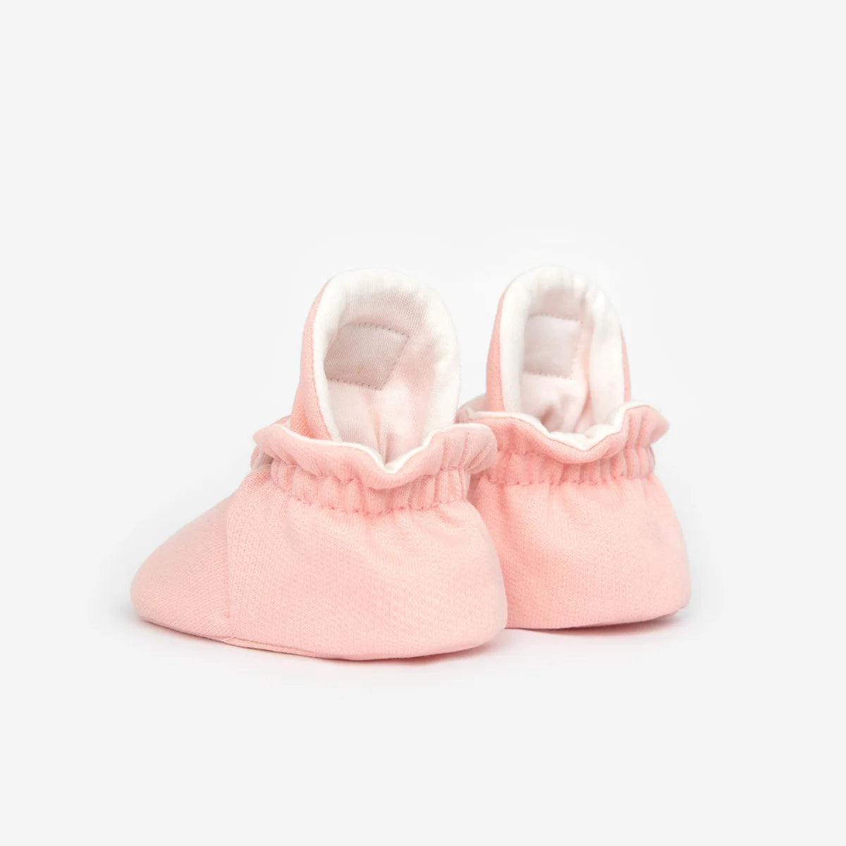 Ein Paar rosa Babyschuhe aus Baumwolle für 0 bis 12 Monate, Booties Cotton Original
