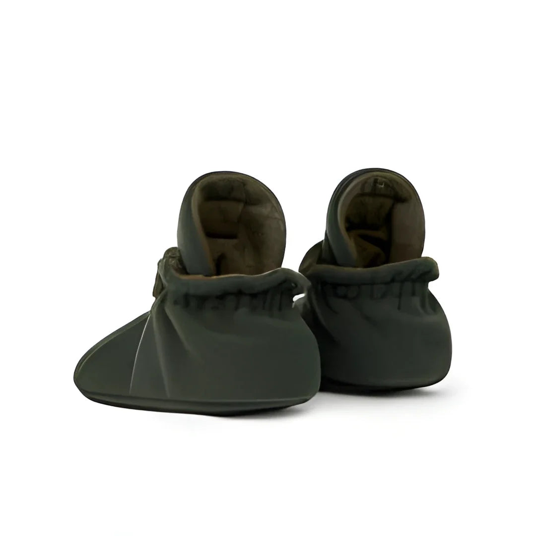 Dunkelgrüne weiche Babybooties aus Fleece für 12-24 Monate in Oliv