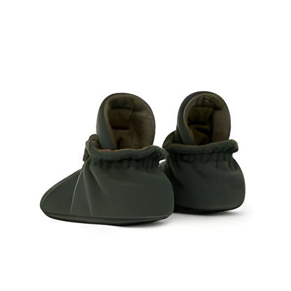 Dunkelgrüne weiche Babybooties aus Fleece für 12-24 Monate in Oliv
