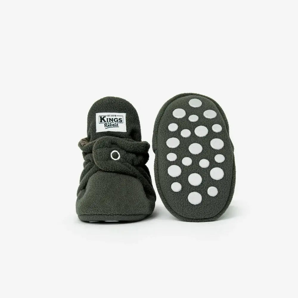 Kings & Rebels booties fleece gripper at Littlies + mums