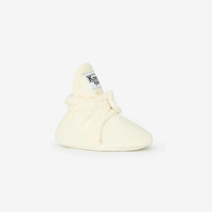 Cremefarbener Babystrumpf mit Klettverschluss, Booties Fleece Original