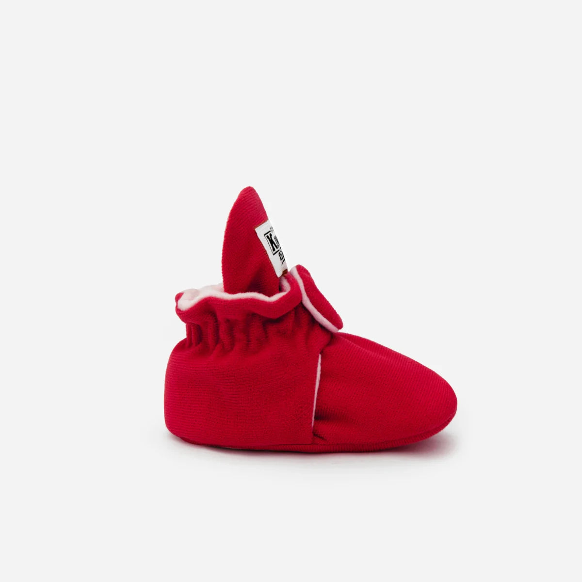 Rote Baby-Gamuß-Stiefelchen Classic 0-12 Monate Weihnachten mit weißem Logo