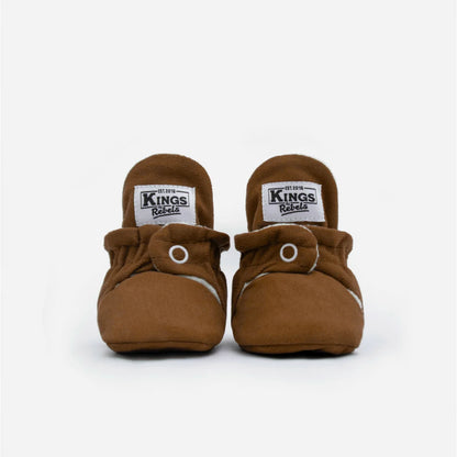 Kings & Rebels Booties Gamuza Classic Cinnamon, Paar mit Druckknopfverschluss