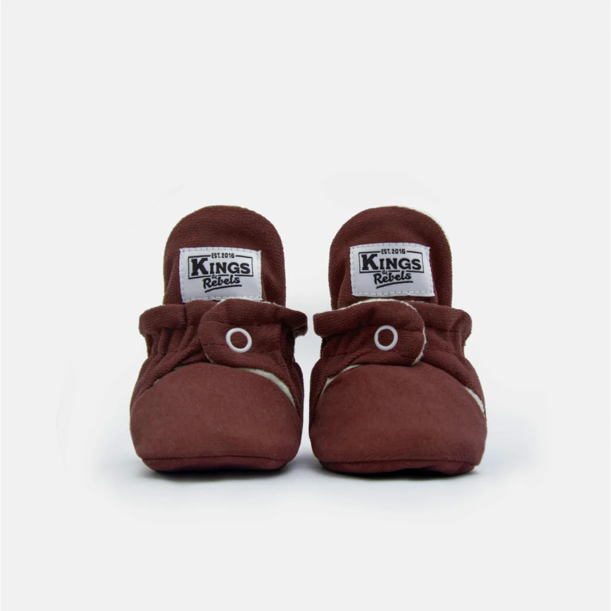 Kings & Rebels Booties Gamuza Classic Cranberry, Paar mit Druckknopfverschluss