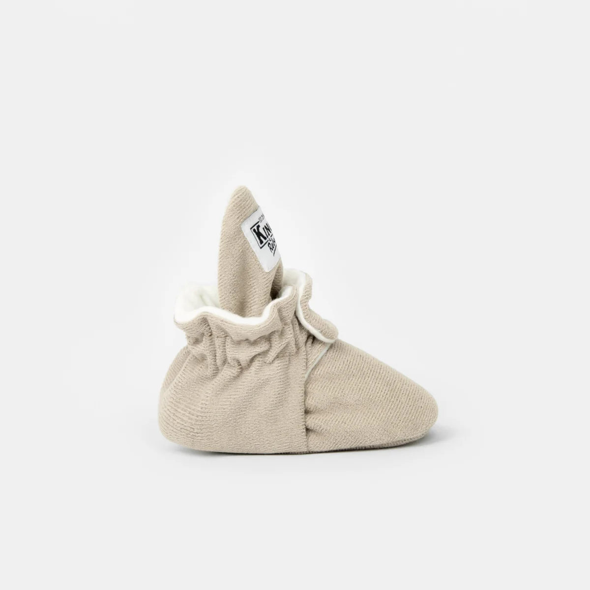 Beige Baumwollbabybooties mit Kordelzug für Booties Gamuza Classic 0 - 12 Monate