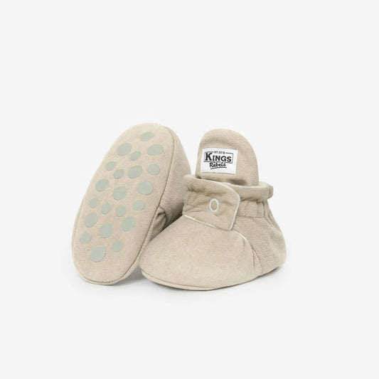 Beige Lederbabyschuhe mit rutschfesten Sohlen für 12 bis 24 Monate, Ivory