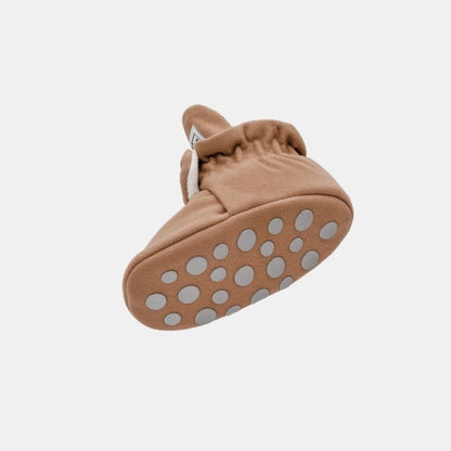 Braune Babybooties mit gepunkteter rutschfester Sohle für 12-24 Monate