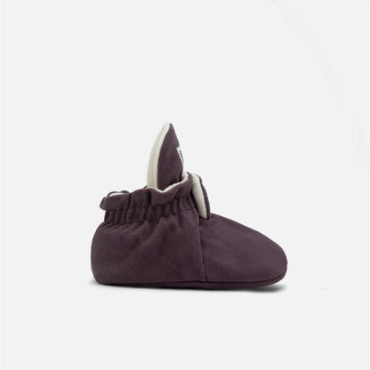 Dunkelvioletter Babybootie mit Cremefutter und elastischem Knöchel für 12-24 Monate