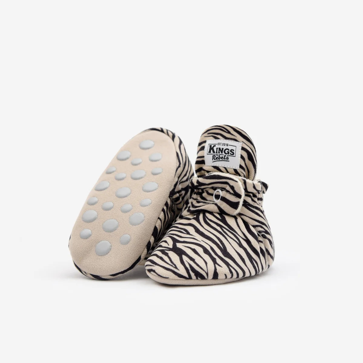 Kings & Rebels Booties Gamuza Gripper 12-24 Monate in Zebra