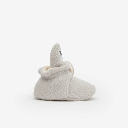 Weiße flauschige Babybooties Teddy Grau 0-12 Monate, weich und kuschelig