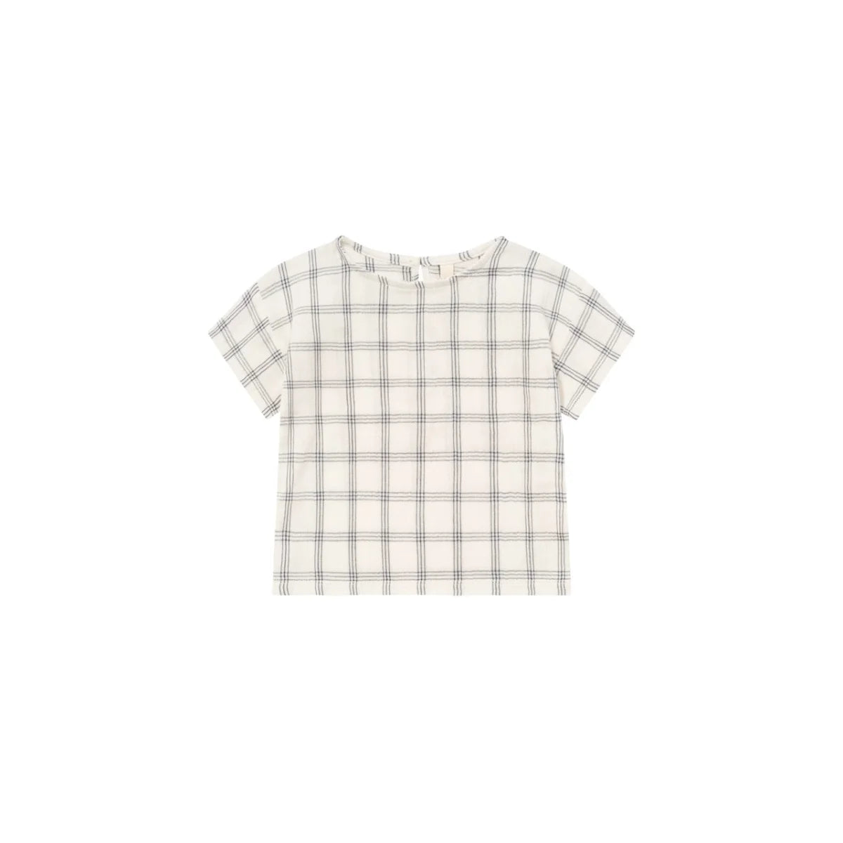 organic zoo Boxy T-Shirt in Navy Window Check