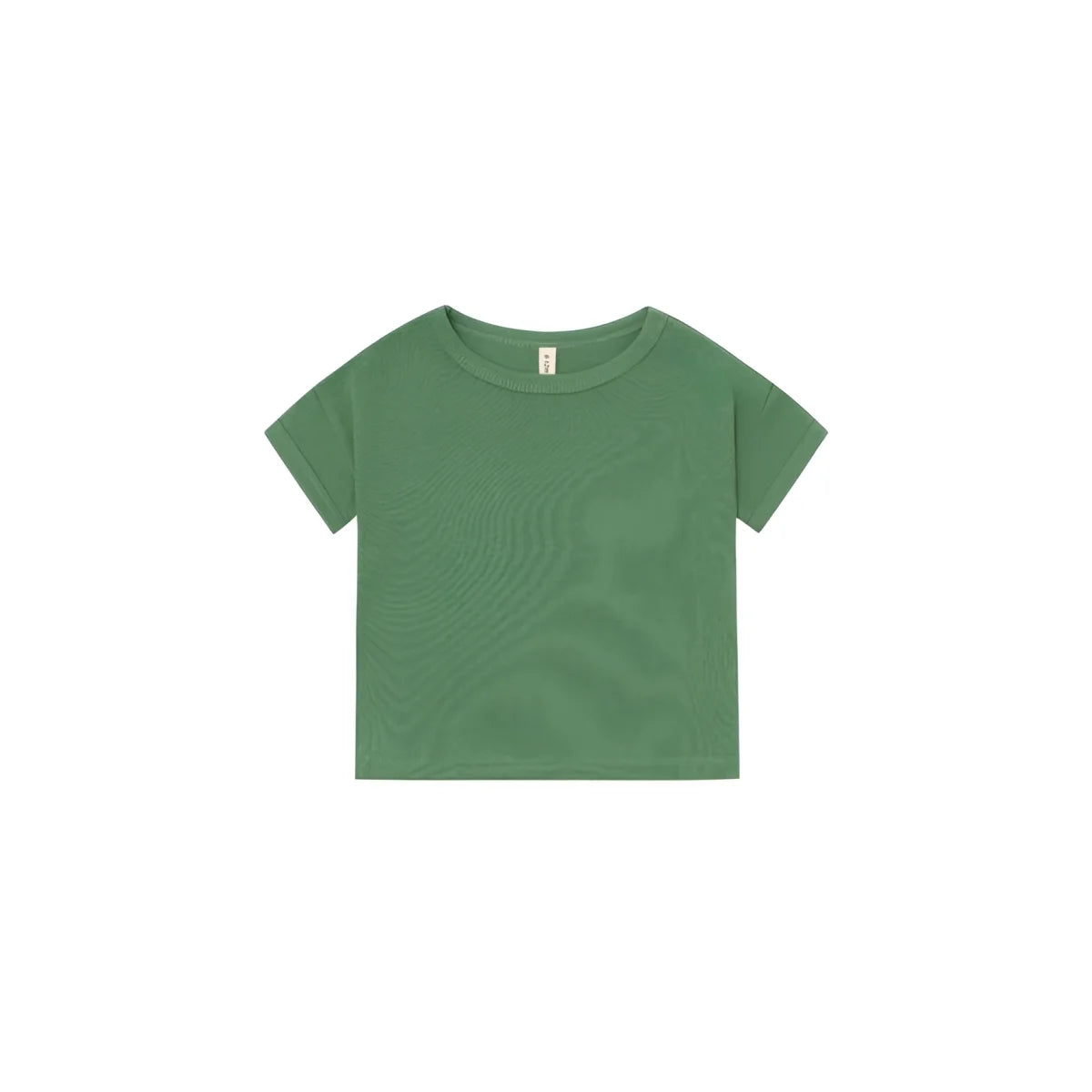 Boxy T-Shirt Seagrass aus weichem olivgrünem gerippten Baumwollstoff mit lockerem Kurzarm-Design