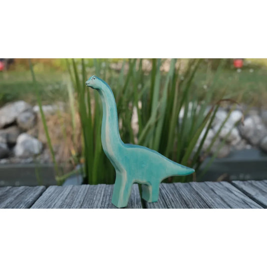 HOLZWALD Brachiosaurus in Blau