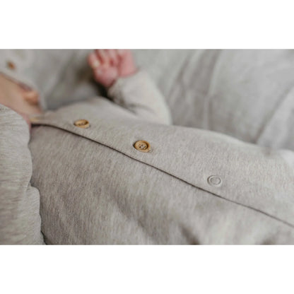 Baby Schlafsack aus Leinen mit Knöpfen in beige für höchsten Komfort