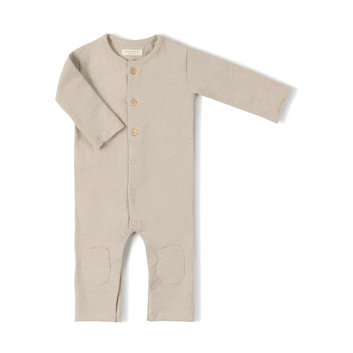 Beige Baby Onesie mit Knöpfen, ideal für gemütliche und stilvolle Outfits