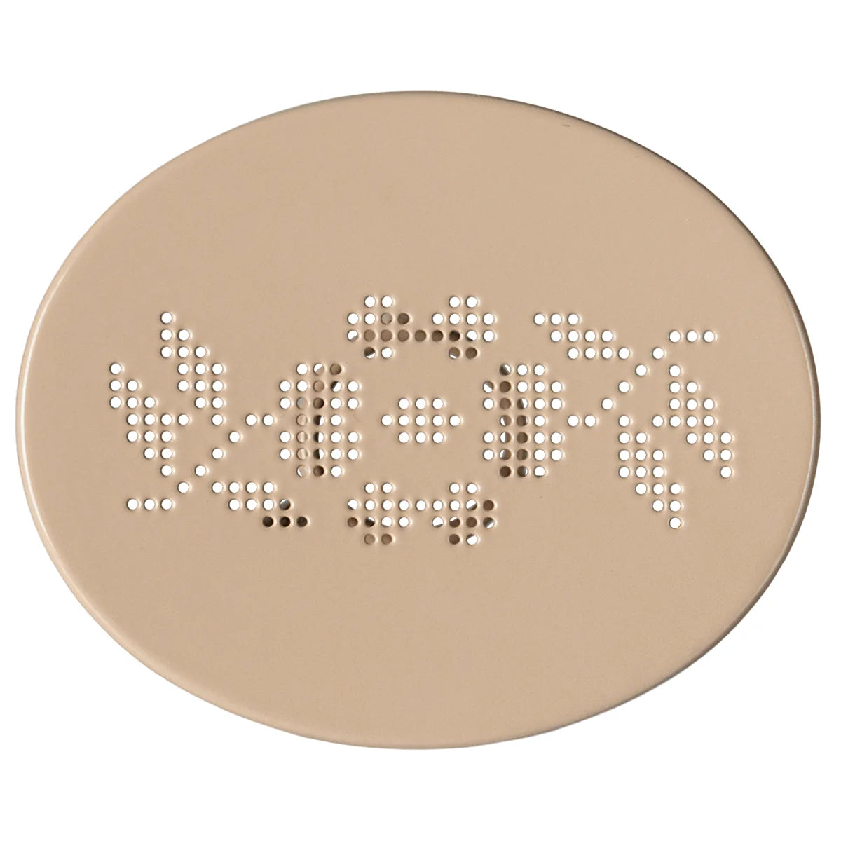 Beige ovale Platte mit floralen Perforationen im Café-Set Maus Gross Blassrosa