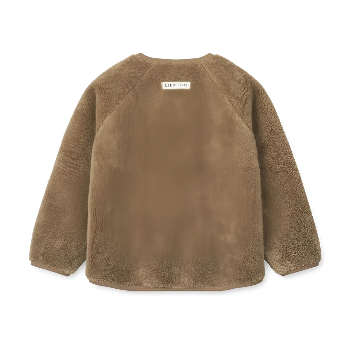 Weiche, beige Fleecejacke Calina Pile Jacket in Haferfarbe mit Raglanärmeln