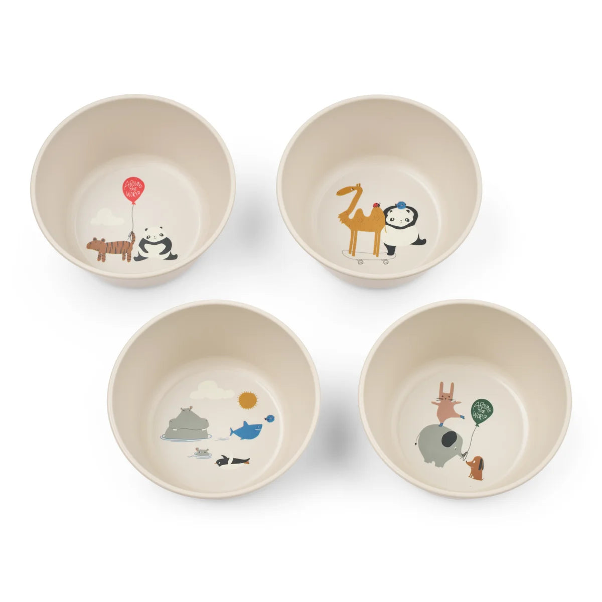 LIEWOOD Cees Bowl 4-Pack in around the world Sandy