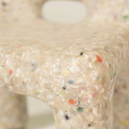 Charlie stuhl off-white translucent off-white speckled stool with embedded colorful plastic fragments
