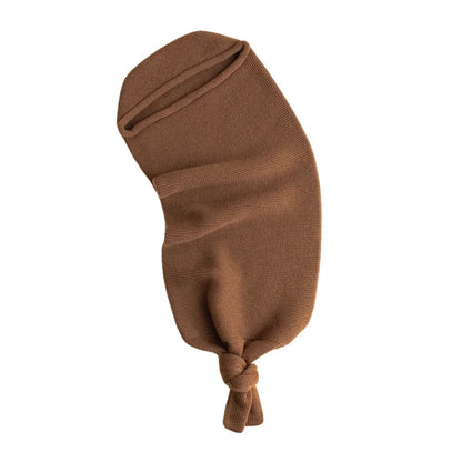 Hvid Cocoon Babydecke in Chocolate aus Merinowolle