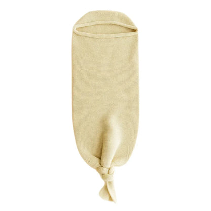 Hvid Cocoon Babydecke in Light Yellow aus Merinowolle