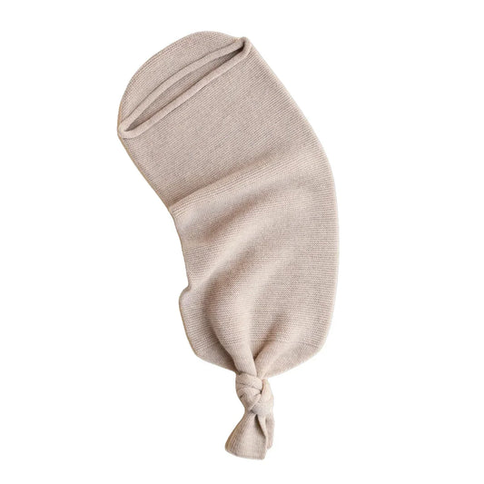 Hvid Cocoon Babydecke in Sand aus Merinowolle