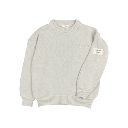 Helles graues Strickpullover aus Baumwolle im Produkt Cotton Knit Jumper | Sky Gra