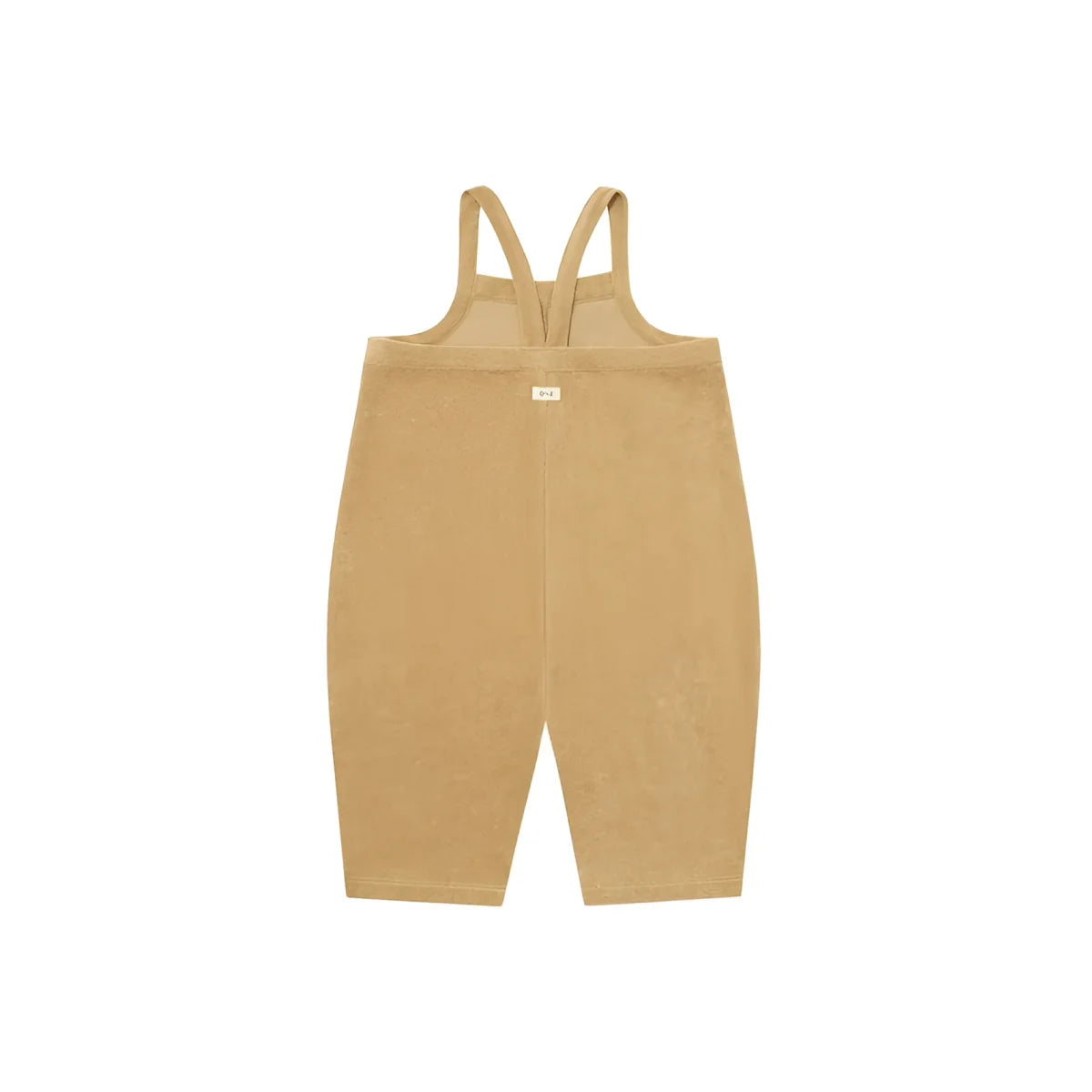 Kurze Latzhose Cropped Dungarees Latzhose in Beige Cord Terry