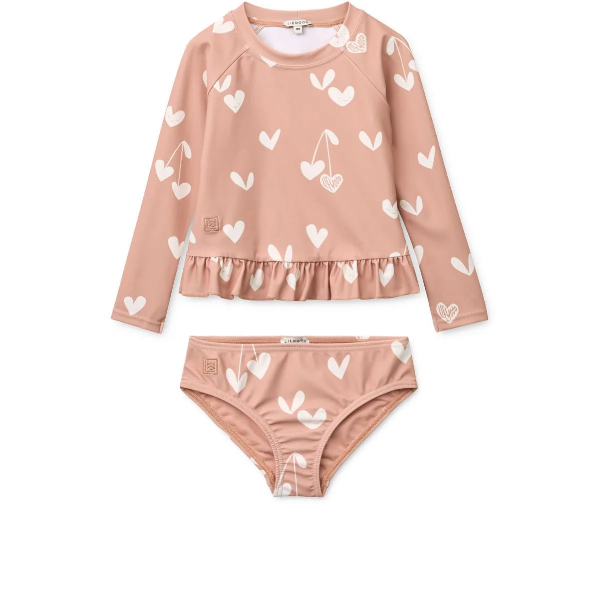 Dagny Badeset Sweethearts Pale Tuscany rosa Herz-Kirsche Liewood Bikini