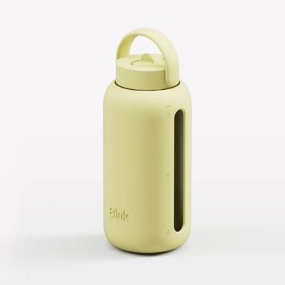 Pale gelber Day Bottle 800ml mit Griff und transparentem Sichtstreifen
