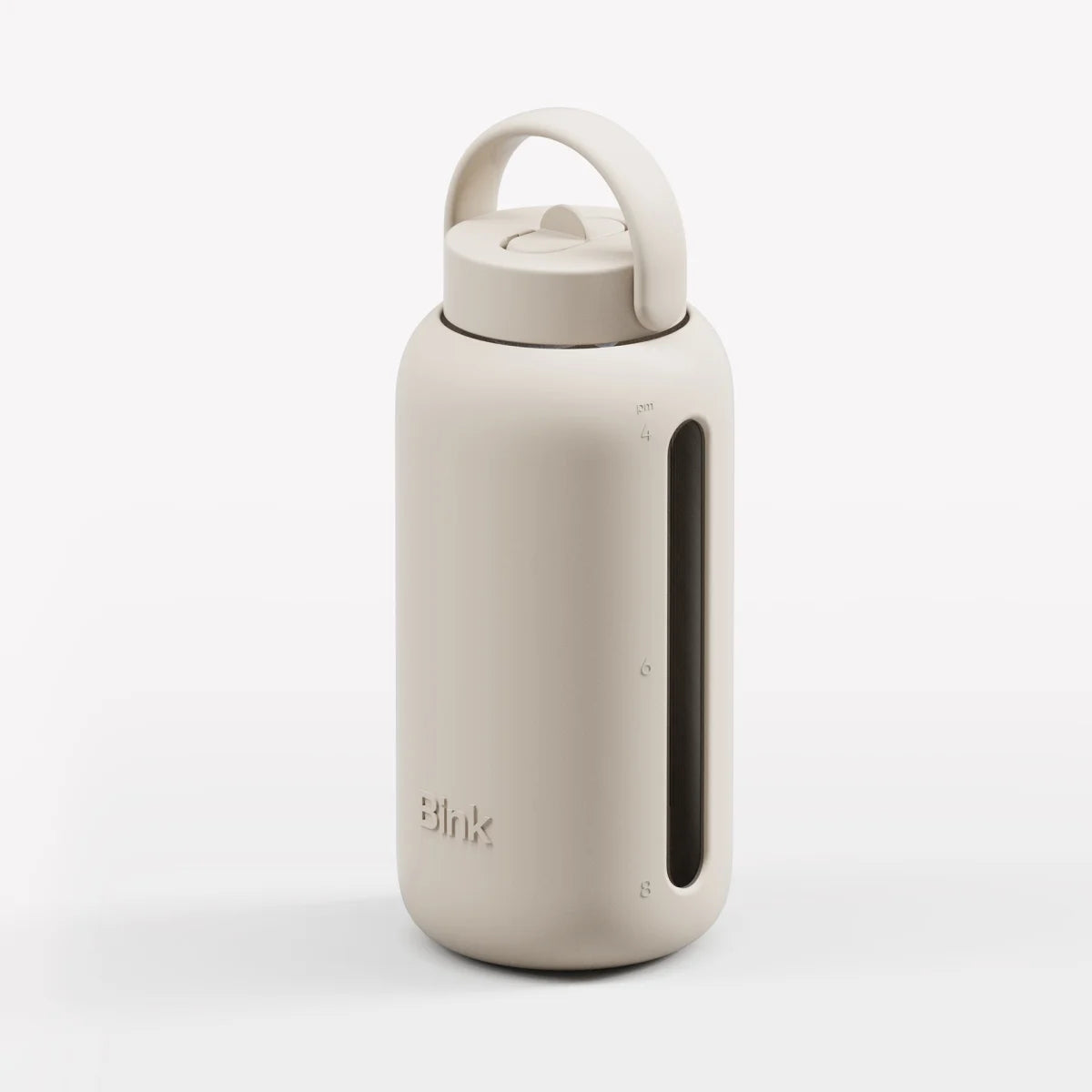 Hellbeige Wasserflasche mit Griff und Sichtfenster für Inhalt im Day Bottle 800ml