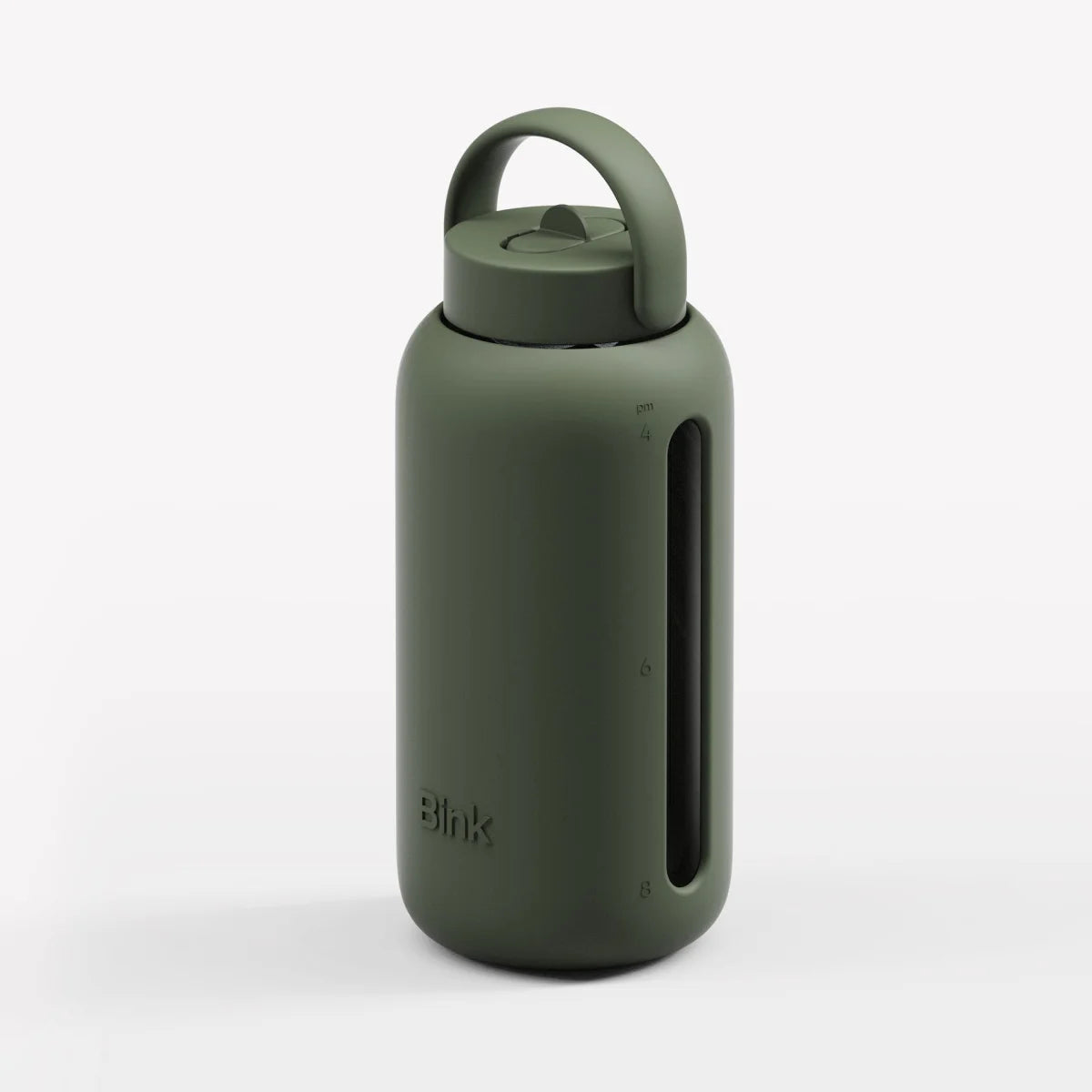 Dunkelgrüne Day Bottle 800ml mit integriertem Griff und Sichtfenster