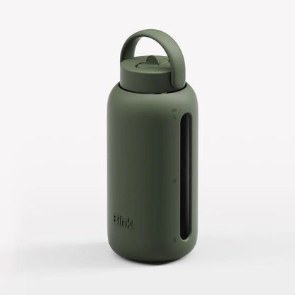Dunkelgrüne Day Bottle 800ml mit integriertem Griff und Sichtfenster