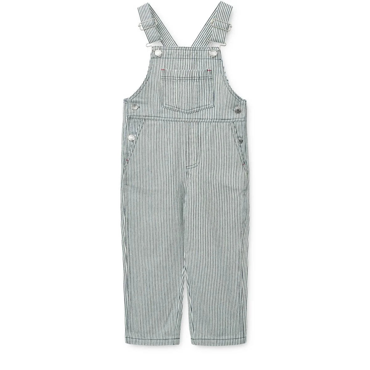 Gestreifte Jeans-Latzhose Delani Classic navy, Creme de la creme, robustes Design