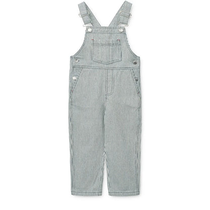 Gestreifte Jeans-Latzhose Delani Classic navy, Creme de la creme, robustes Design