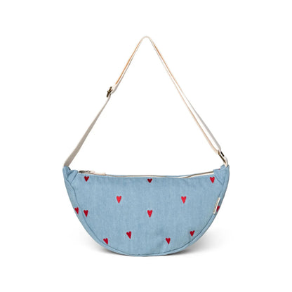 Studio Noos Denim Adult Fanny Pack in Blue Hearts