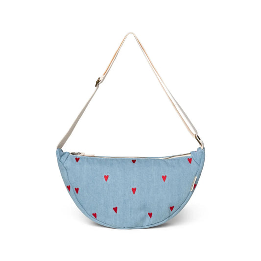 Studio Noos Denim Adult Fanny Pack in Blue Hearts